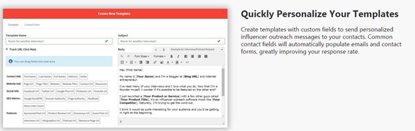 Customized email template