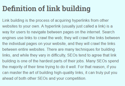 Link Building Definition from Moz
