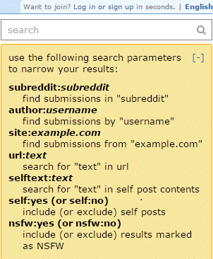 Reddit's main topic search bar.