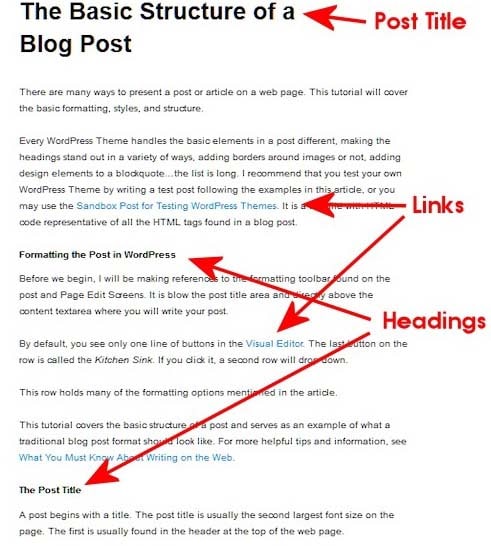 The Basic Structure of a blog post