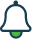 Bell icon on transparent background
