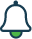 Bell icon on transparent background